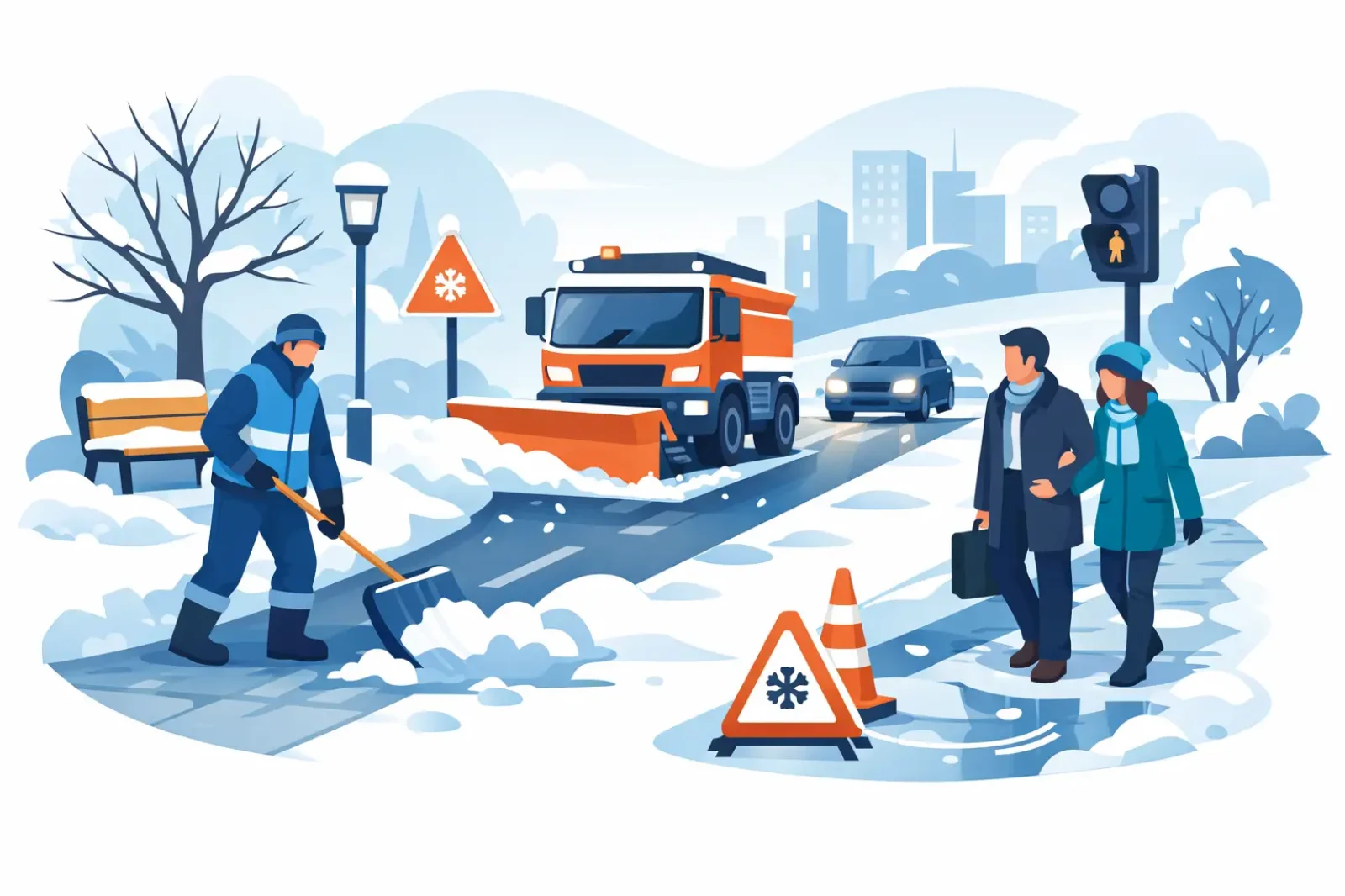 Winterdienst, Gehwege und Verkehrssicherungspflicht